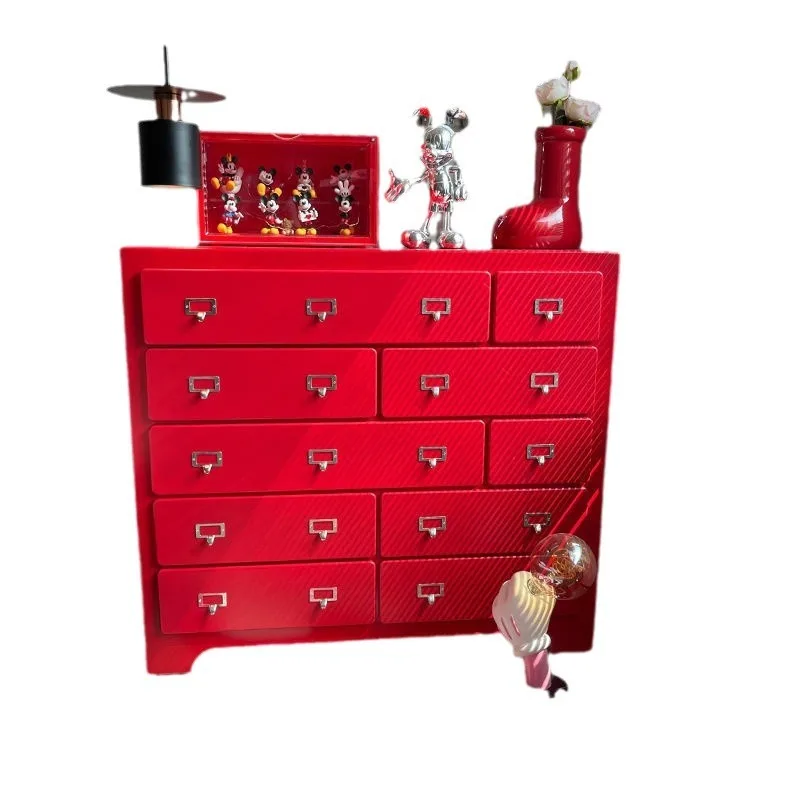 Storage - Pink solid wood ten chest cabinets,