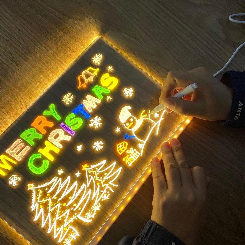 Floating Nightstand With Led Light - LED Note Board With Night Light