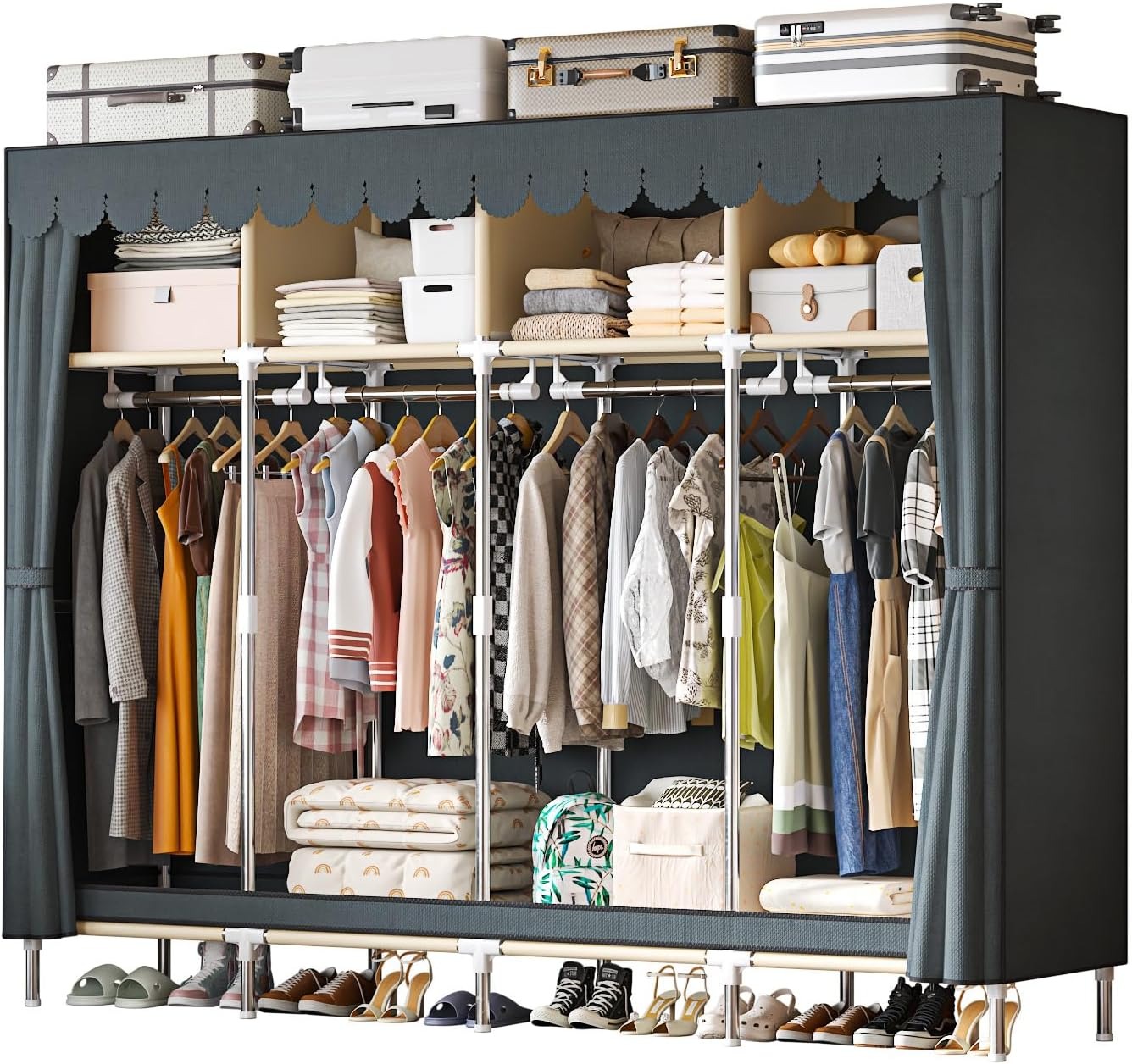 79 Inch Extra Wide Walk-in Sty - огляд і ціна Wardrobe Closet Portable Fabric Cover