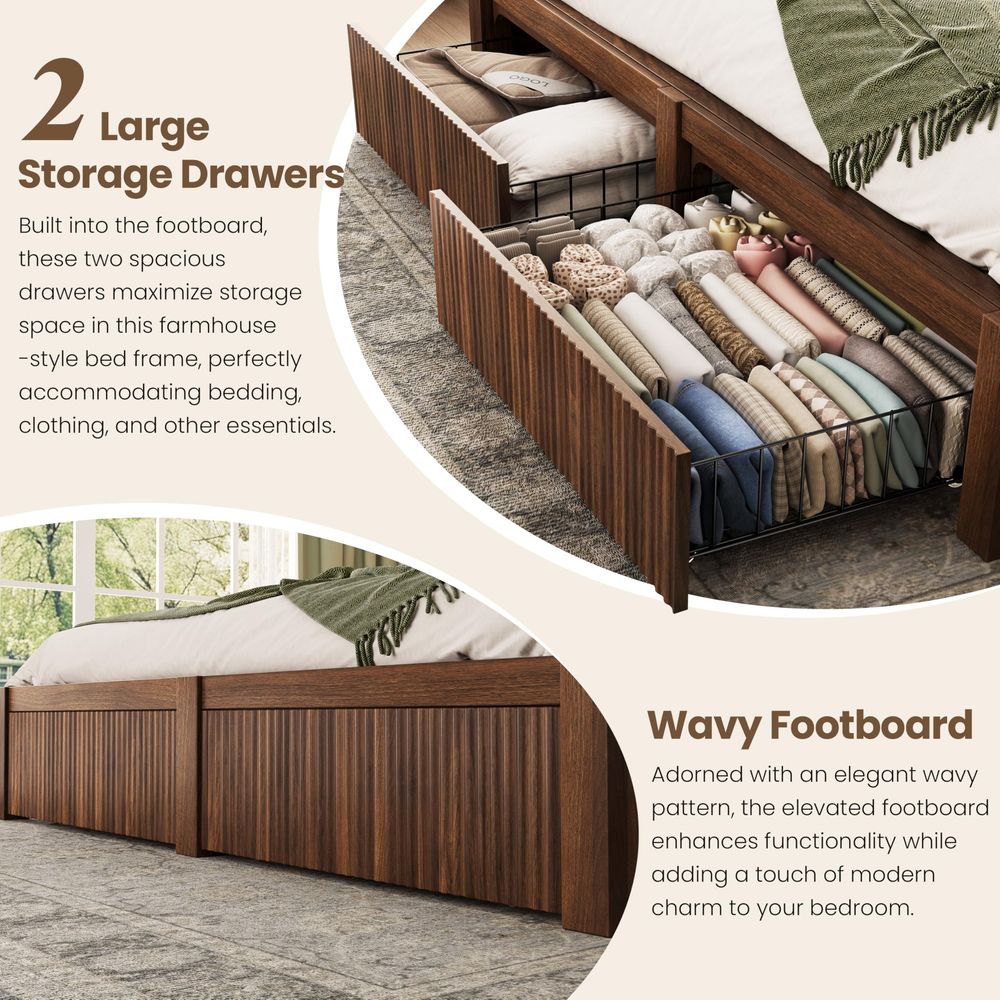 King Size Bed Frame and Headbo - огляд і ціна King Size Bed Frame With Storage Drawers
