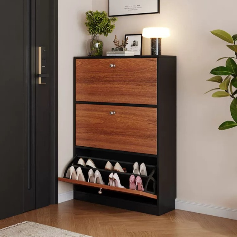 Black Small Shoe Cabinet Drawe - огляд і ціна Shoe Rack Cabinet Narrow Entryway