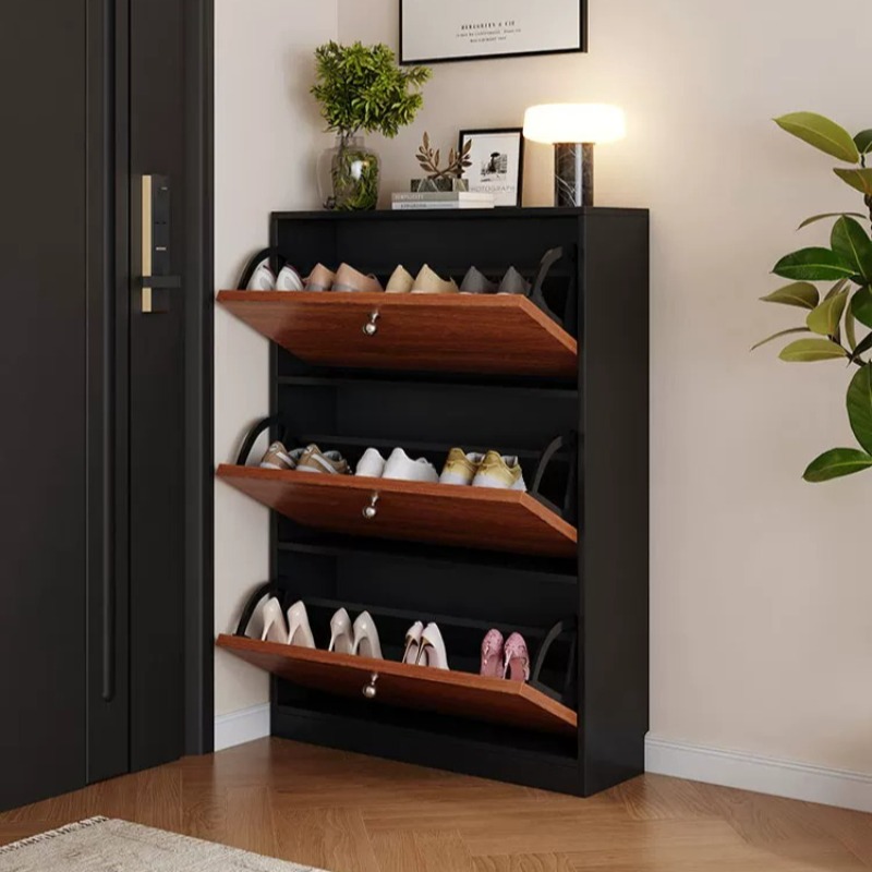 Black Small Shoe Cabinet Drawe - огляд і ціна Shoe Rack Cabinet Narrow Entryway