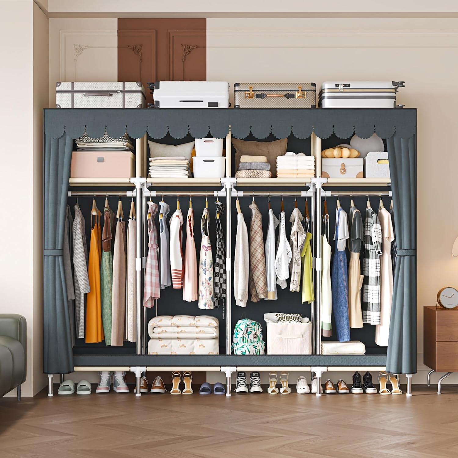 79 Inch Extra Wide Walk-in Sty - огляд і ціна Wardrobe Closet Portable Fabric Cover