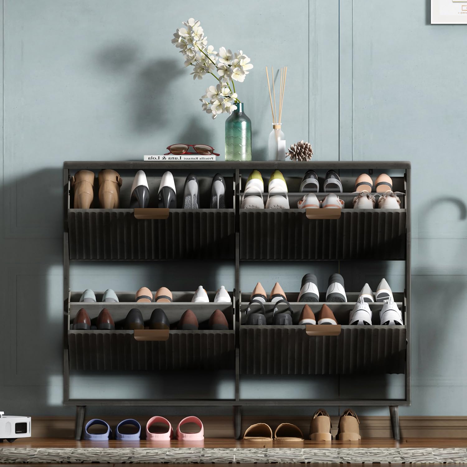 Shoe Cabinet Storage,Modern Fr - огляд і ціна Shoe Rack Cabinet Narrow Entryway