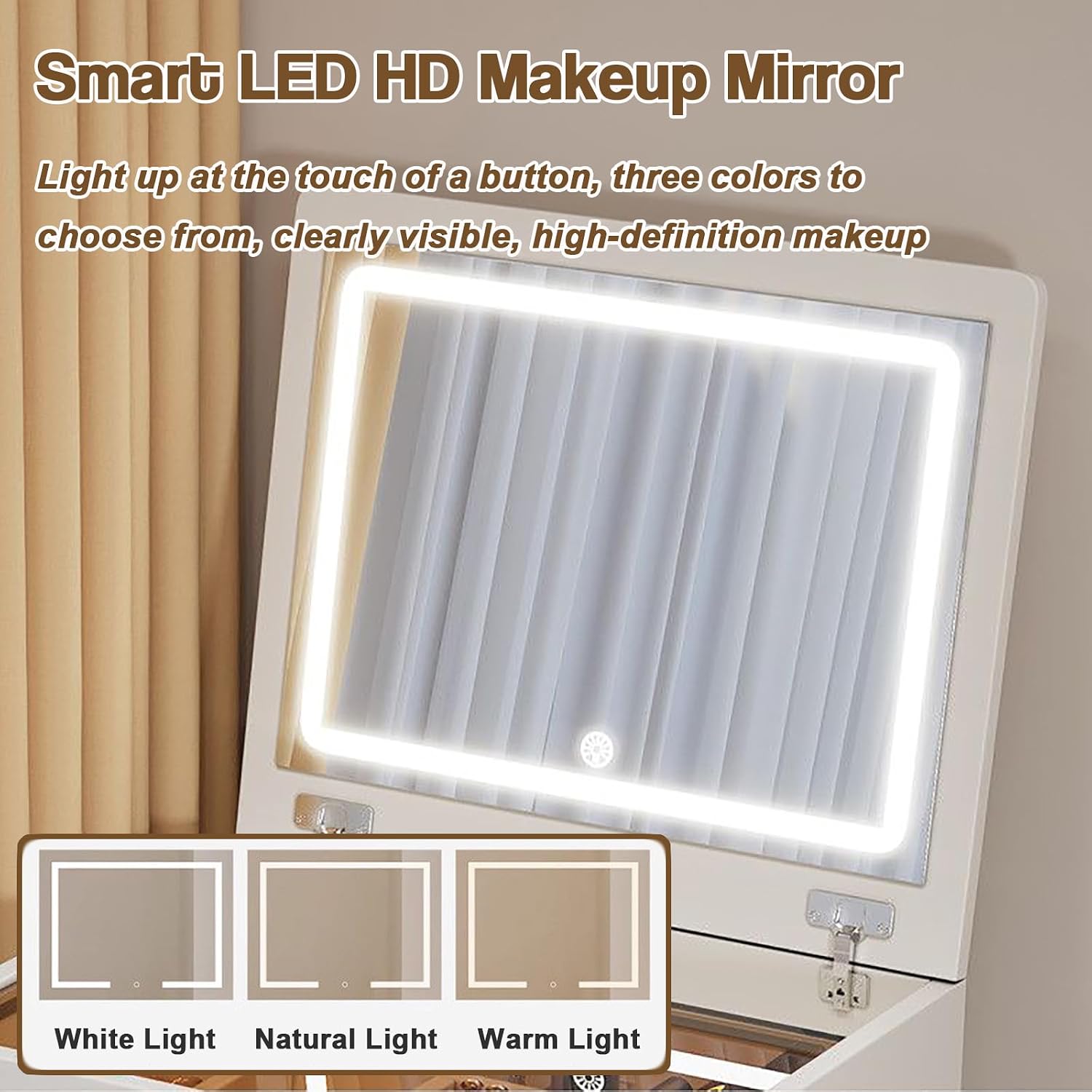 3 in 1 Vanity Desk with Mirror - огляд і ціна Dressing Table Vanity With Lighted Mirror