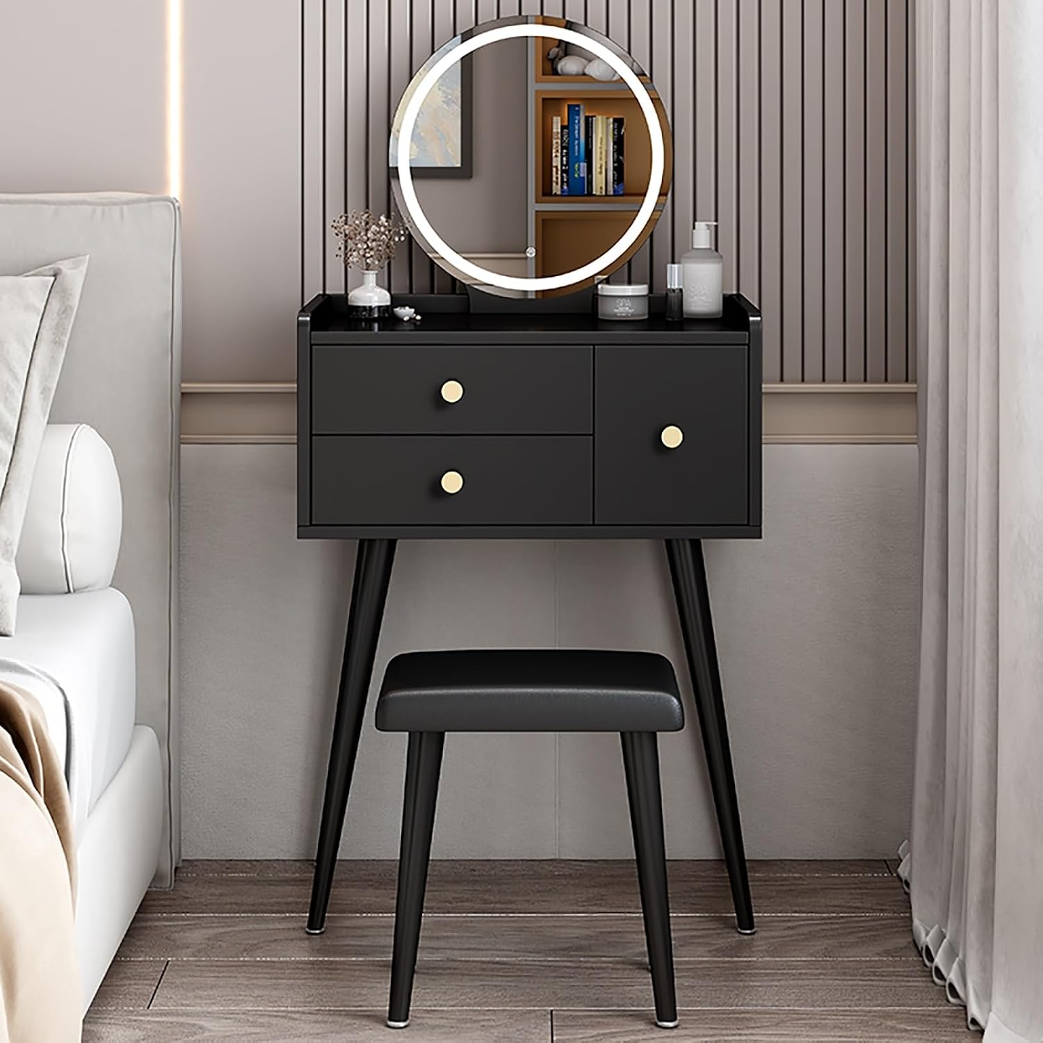 Wooden Makeup Desk with Cushio - огляд і ціна Dressing Table Vanity With Lighted Mirror