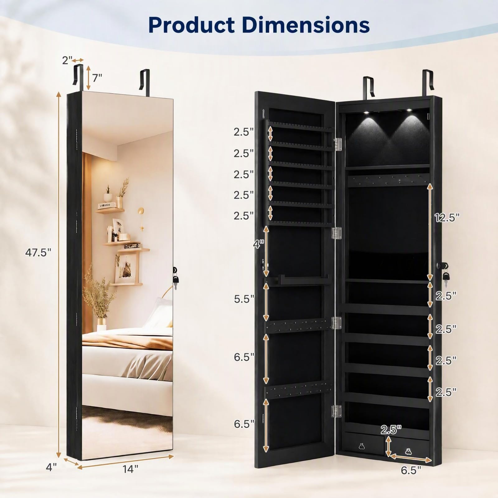Full Length Mirror Lockable Je - огляд і ціна Full Length Mirror Jewelry Armoire