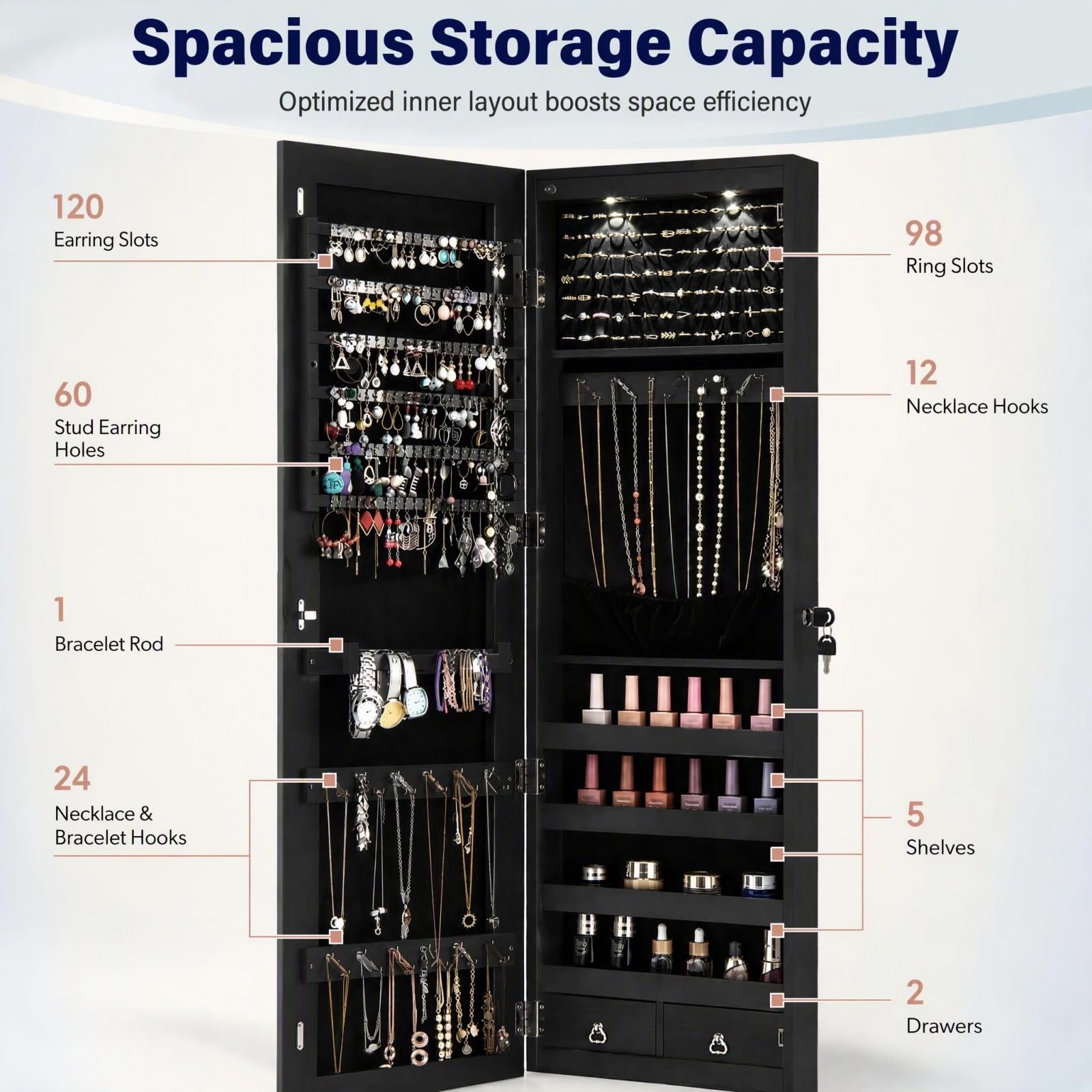 Full Length Mirror Lockable Je - огляд і ціна Full Length Mirror Jewelry Armoire