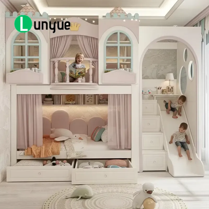 Ankke Custom Princess House Bu - огляд і ціна Bunk Bed With Stairs And Slide