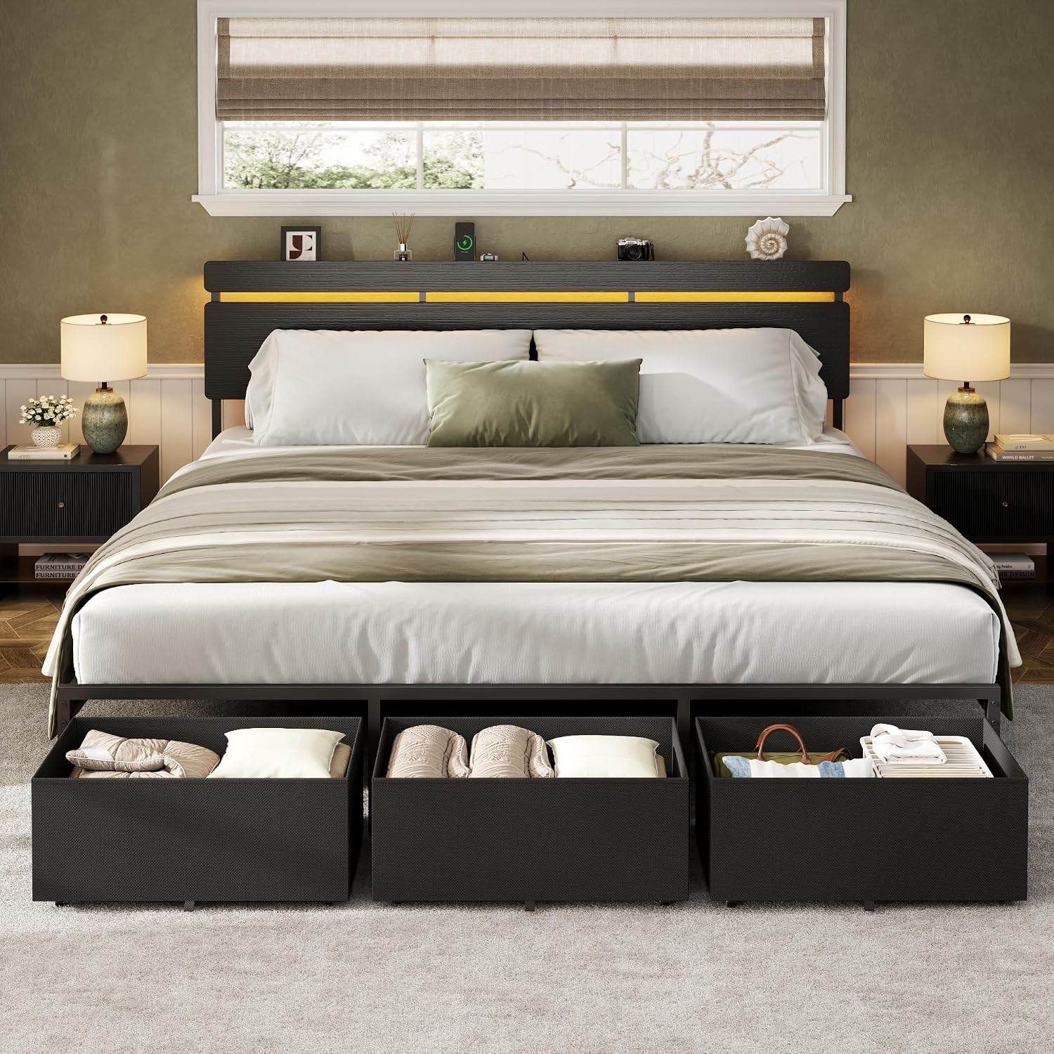 Forestell King Size Bed Frame  - огляд і ціна King Size Bed Frame With Storage Drawers