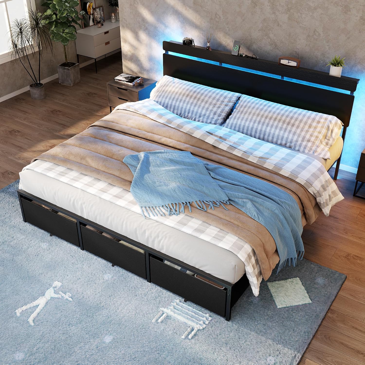 Forestell King Size Bed Frame  - огляд і ціна King Size Bed Frame With Storage Drawers