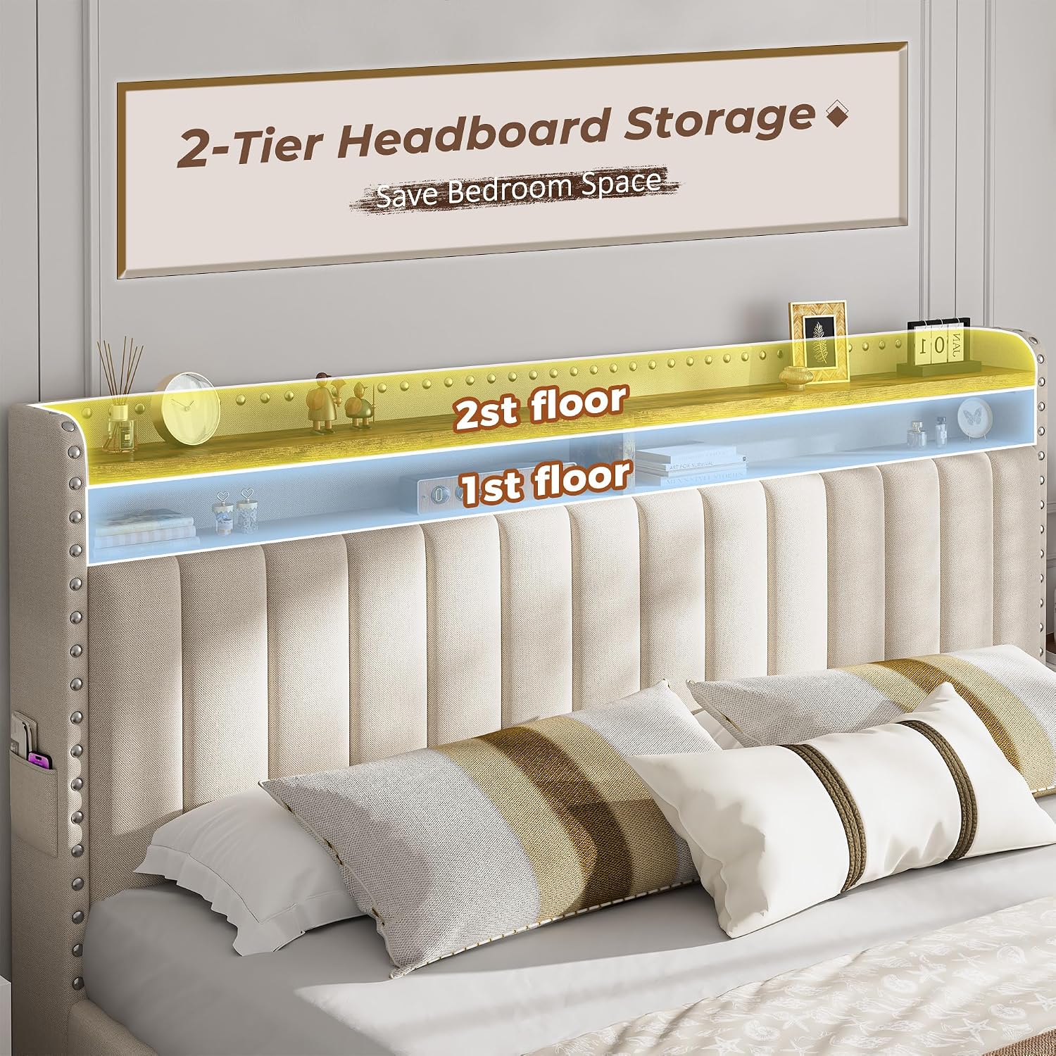 King Size Bed Frame 4 Storage  - огляд і ціна King Size Bed Frame With Storage Drawers