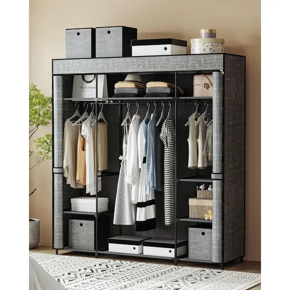 &Closet Wardrobe, 64.5-inch Po - огляд і ціна Wardrobe Closet Portable Fabric Cover