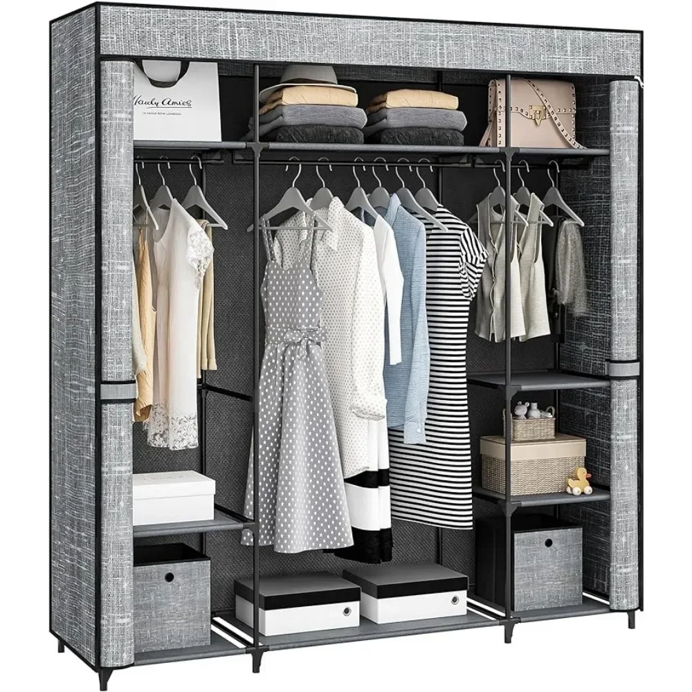 &Closet Wardrobe, 64.5-inch Po - огляд і ціна Wardrobe Closet Portable Fabric Cover