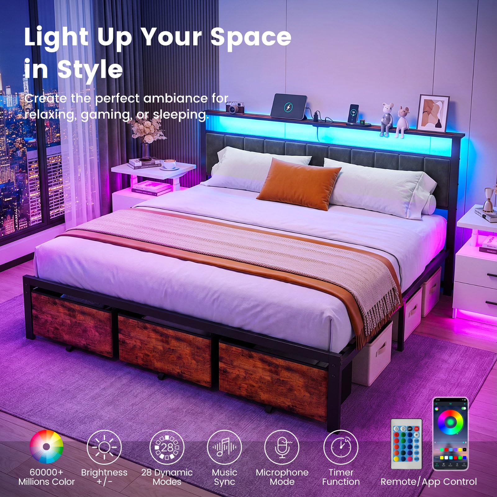 King Size Bed Frame with Stora - огляд і ціна King Size Bed Frame With Storage Drawers
