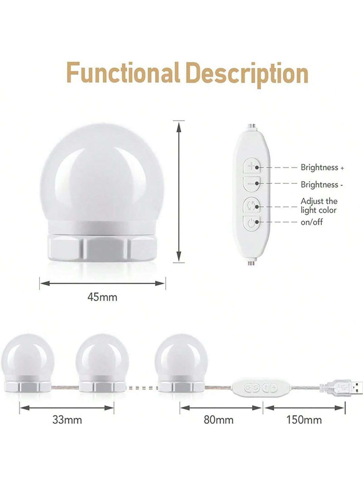 New Detachable Bulbs Professio - огляд і ціна Dressing Table Vanity With Lighted Mirror