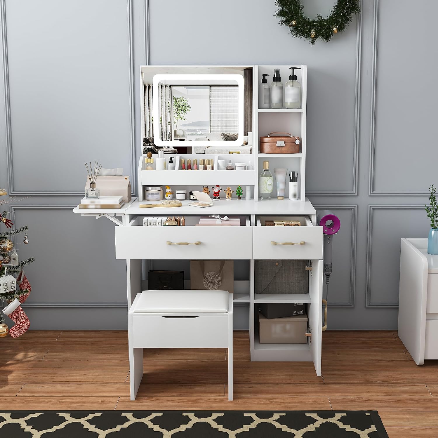 Vanity Desk with LED Mirror Li - огляд і ціна Dressing Table Vanity With Lighted Mirror
