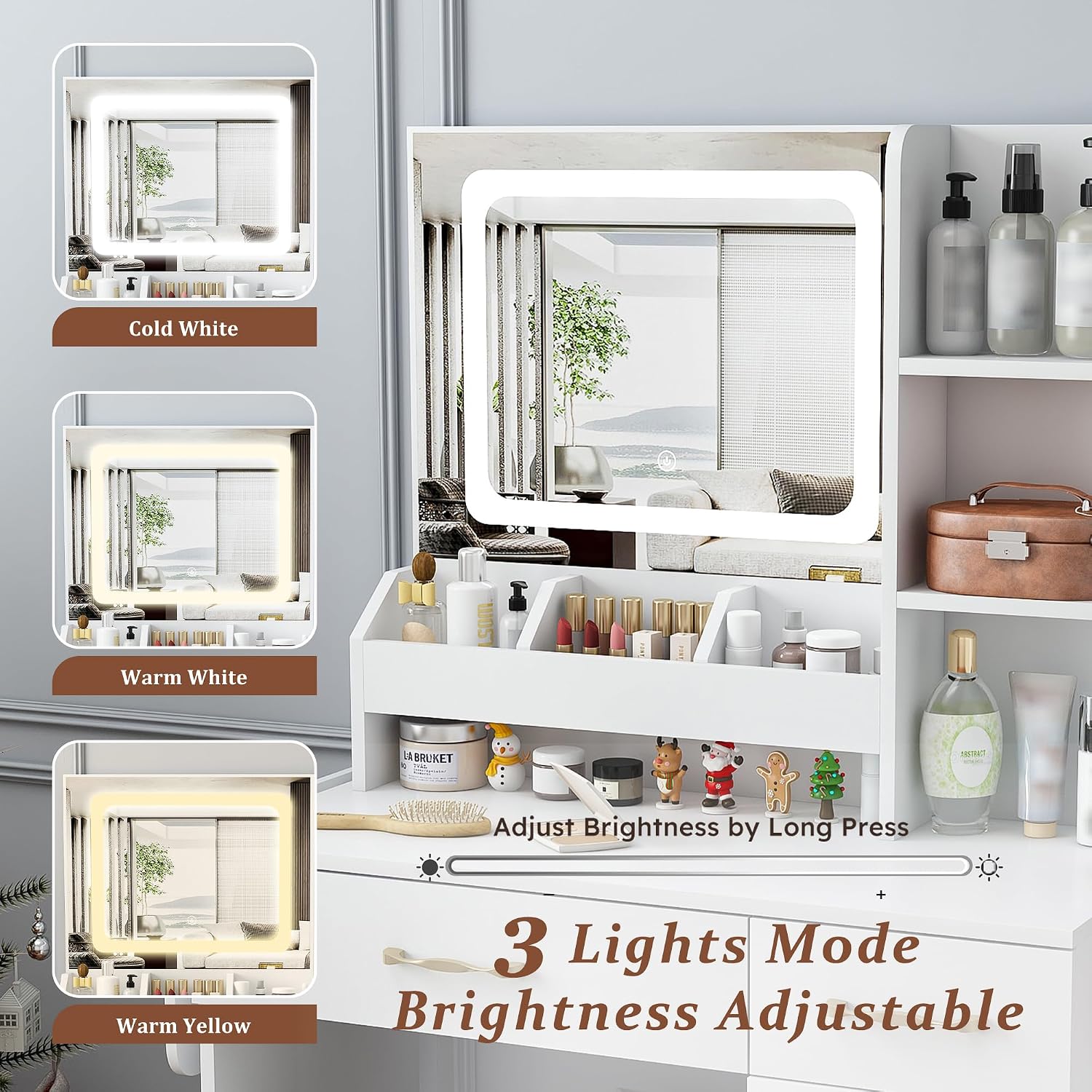 Vanity Desk with LED Mirror Li - огляд і ціна Dressing Table Vanity With Lighted Mirror